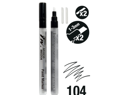 Daler-Rowney FW 104 punjivi markeri s kosim vrhom 1–3 mm, set 2 komada