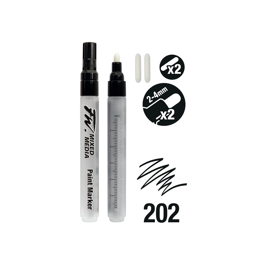 Daler-Rowney FW 202 punjivi markeri s okruglim vrhom 2–4 mm, set 2 komada