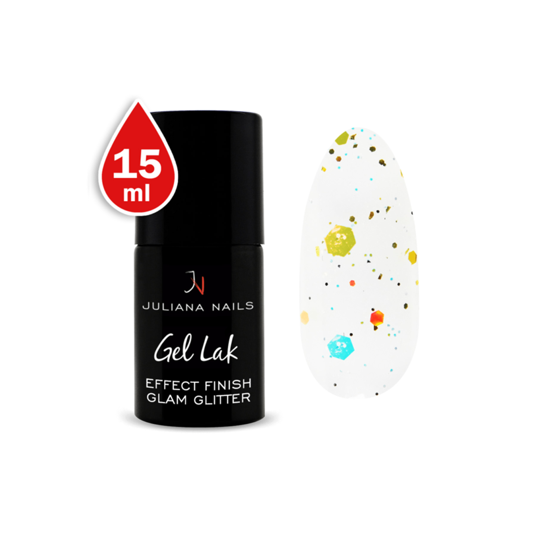 Gel lak (trajni lak) Effect Finish Glam Glitter 15ml GL100517