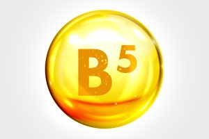 Vitamin B5 gold icon. Pantothenic acid capsule pro-vitamin B5