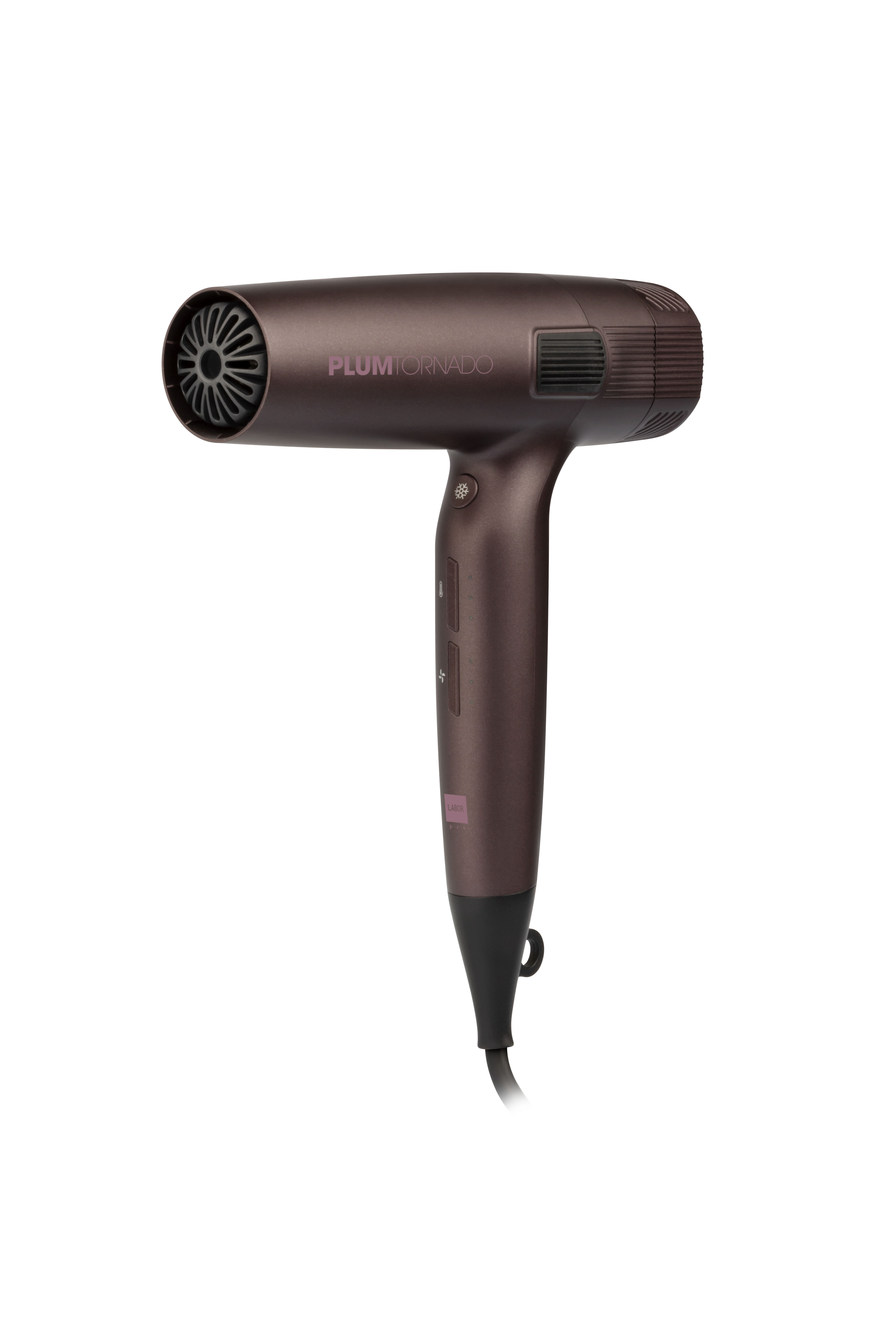 Fen za kosu Labor Pro Plum Tornado – profesionalni fen s ionskom tehnologijom i snagom od 2100 W za brzo i nježno sušenje kose.