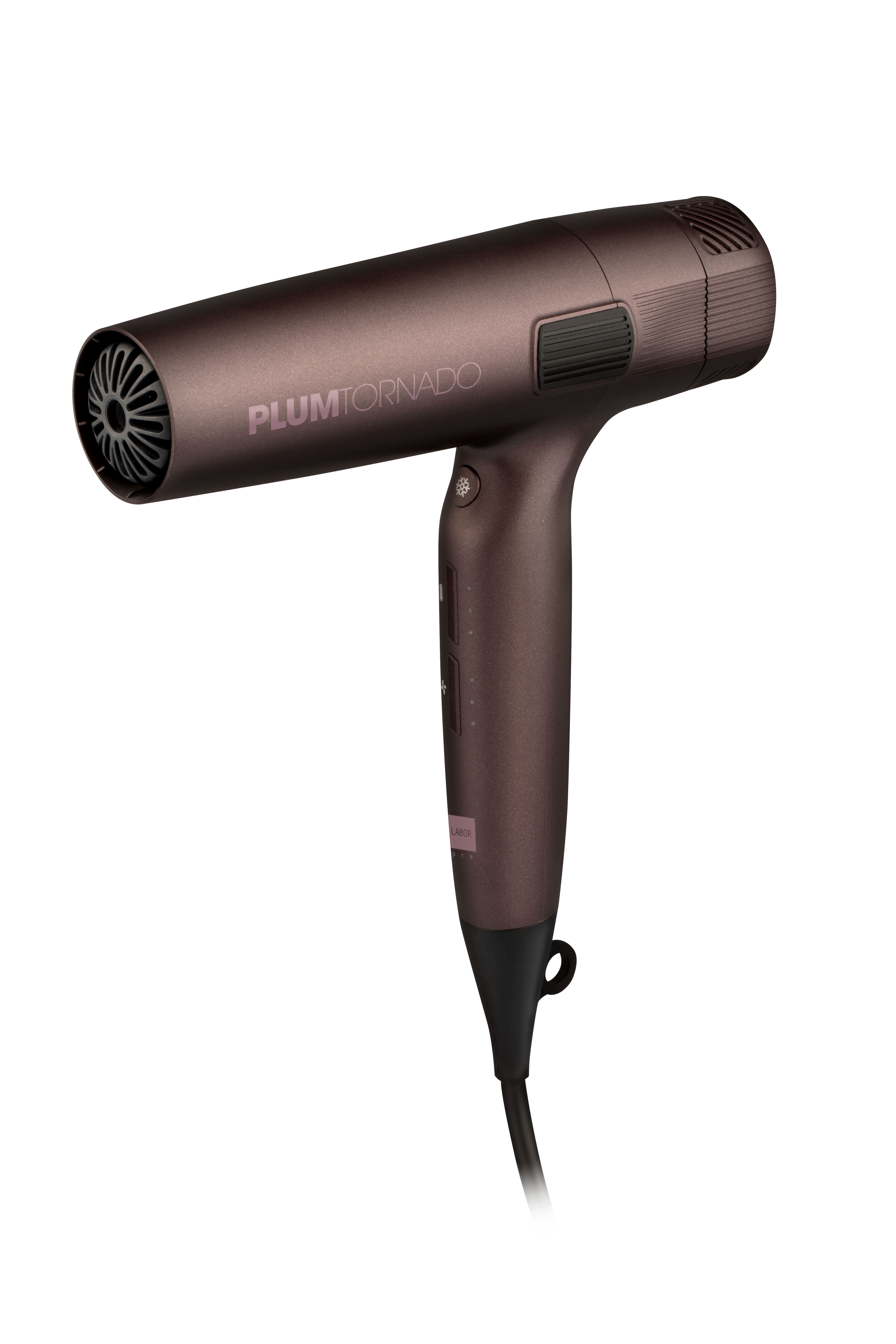 Snažan protok zraka i ionska tehnologija fena Labor Pro Plum Tornado omogućuju brzo sušenje bez oštećenja kose.