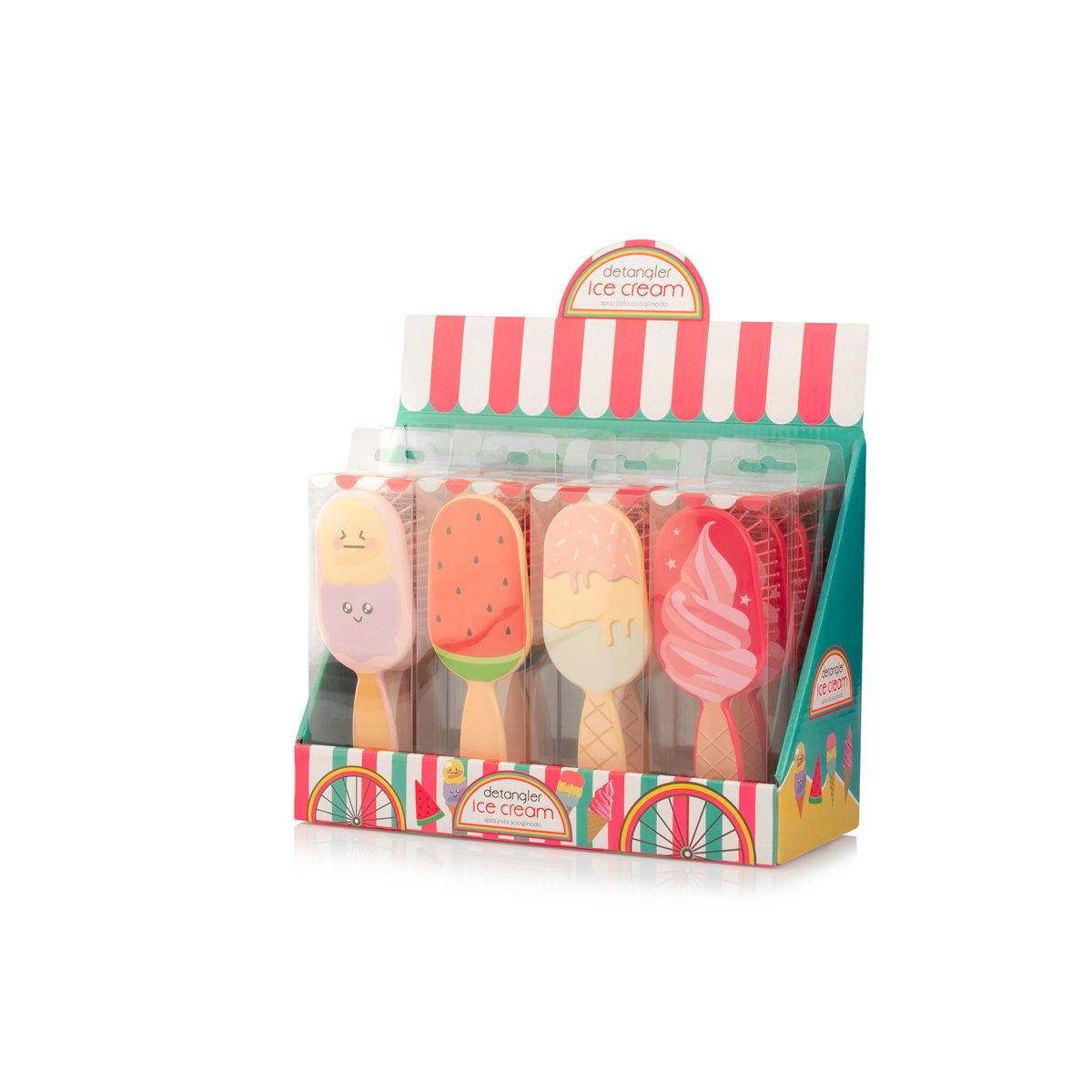 četka za raščeljavanje, ice cream, dječja četka, ideja za poklon, djevojčica, detangler četka, detangler, lubenica, sladoled, ljetna četka
