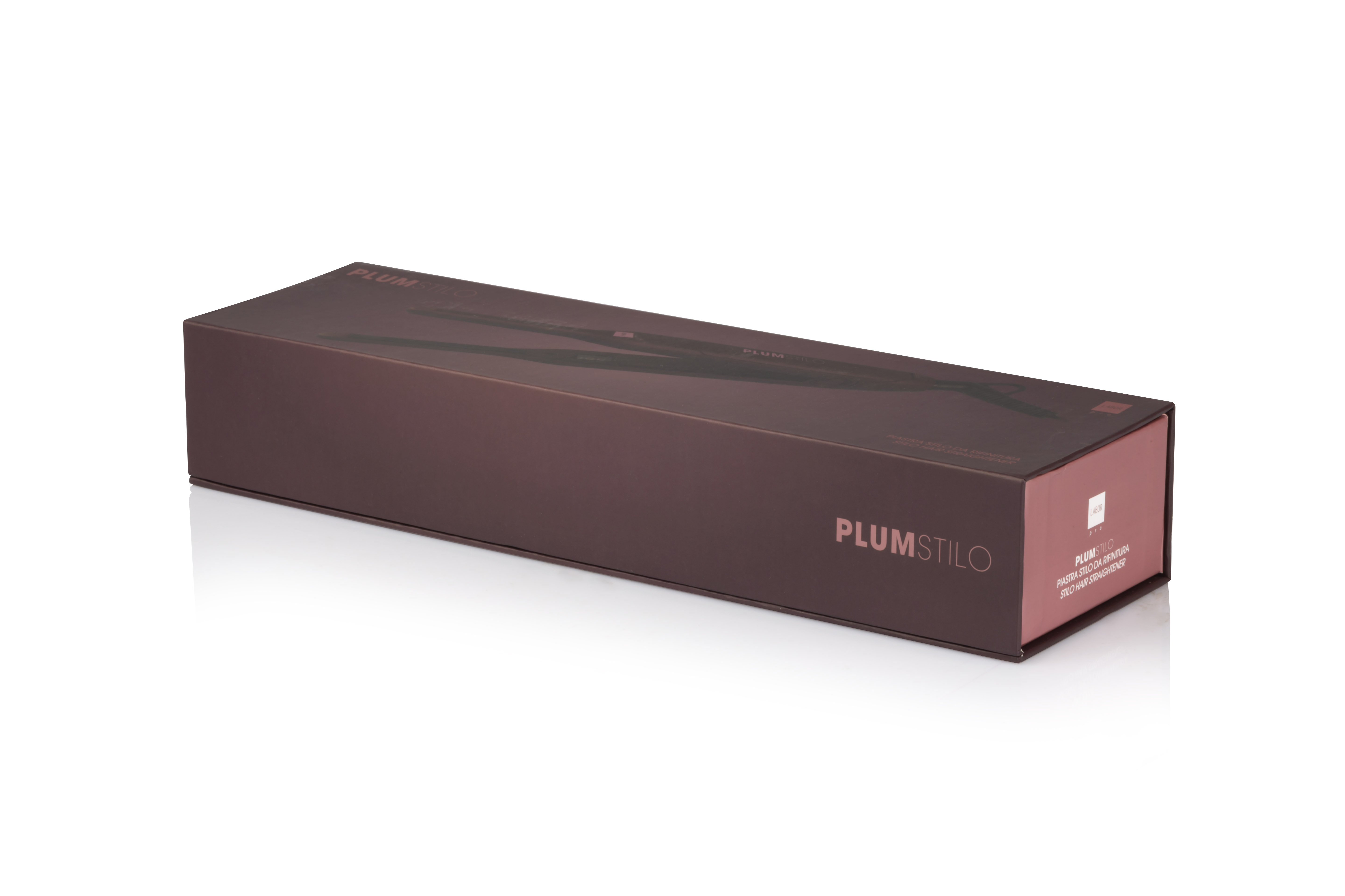 Profesionalna mini pegla za kosu Labor Pro Plum Stilo s tourmaline-keramičkim pločama pruža precizno ravnanje i sjaj bez oštećenja kose.