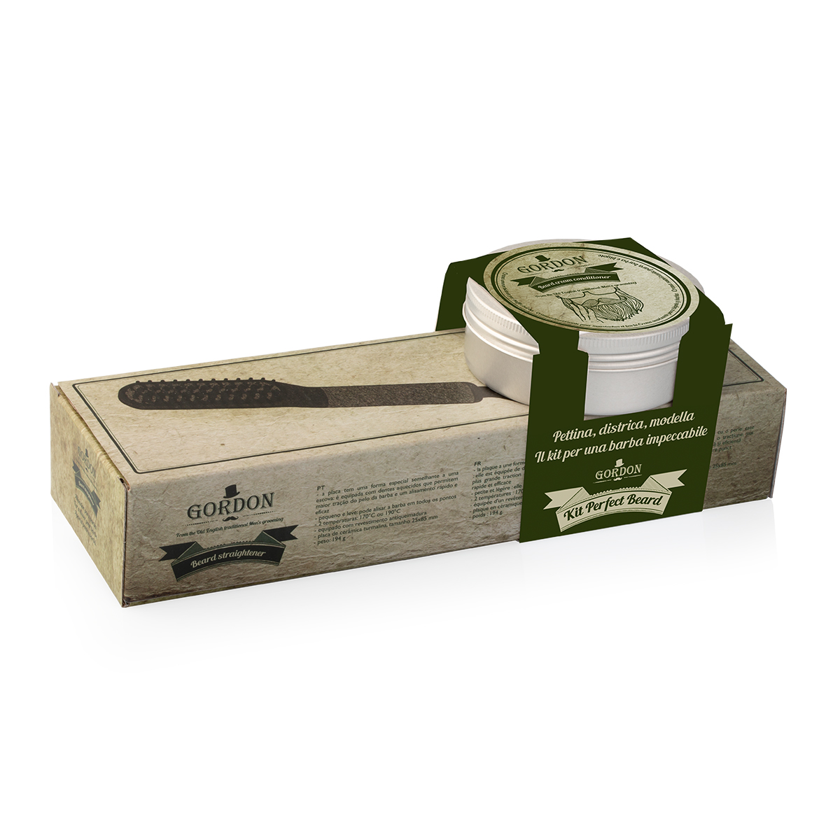 Set za uređivanje brade Gordon Perfect Beard Kit – pegla i krema za bradu za savršeno oblikovanje i mekoću.