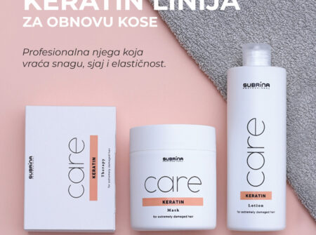 Subrina Professional Keratin Trio set – losion, maska i ampule za profesionalnu obnovu i jačanje oštećene kose.