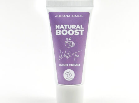 Natural Boost krema za ruke s bijelim čajem – 30 ml tuba u bež dizajnu.