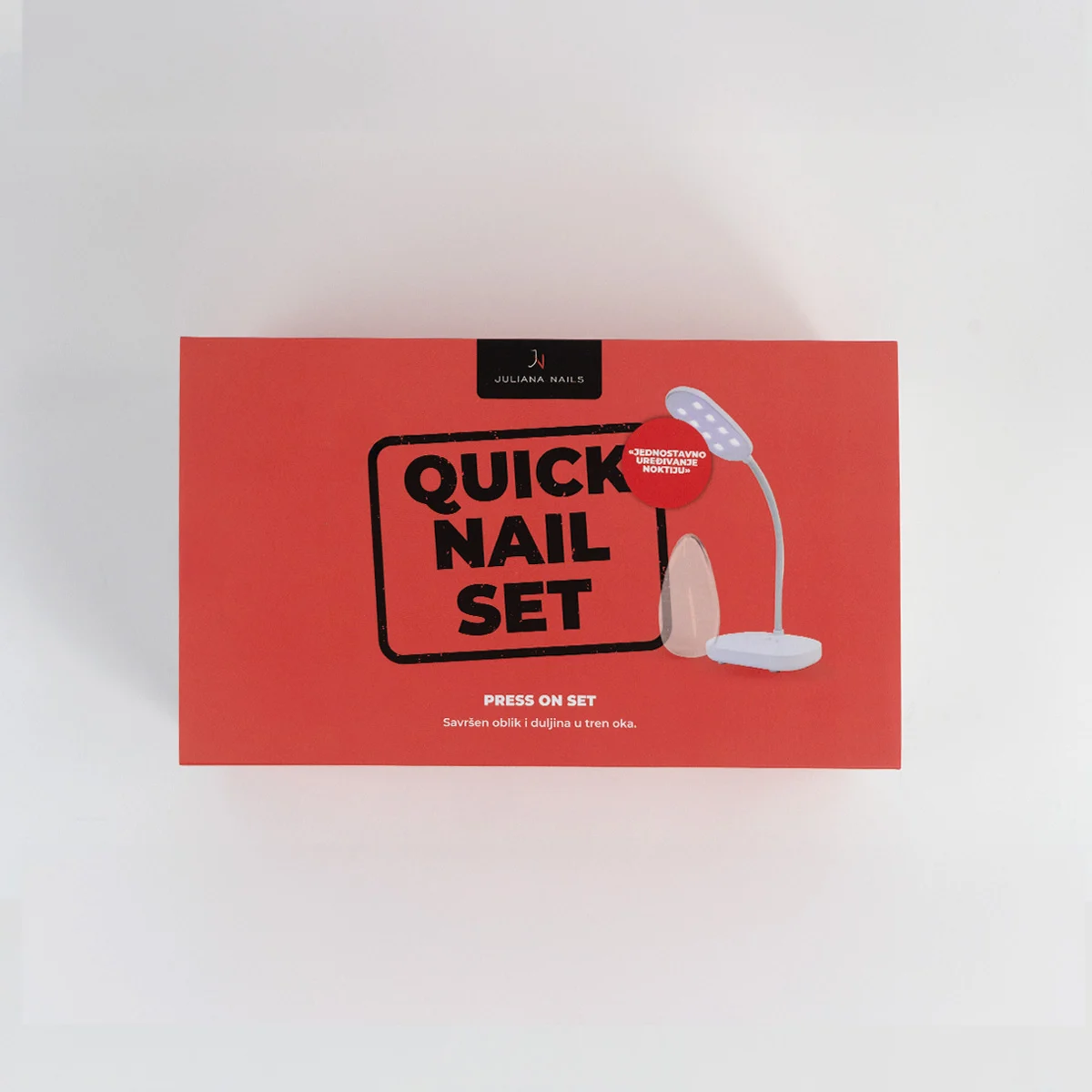 Press on set – sadržaj seta s lampom, tipsama i tekućinama