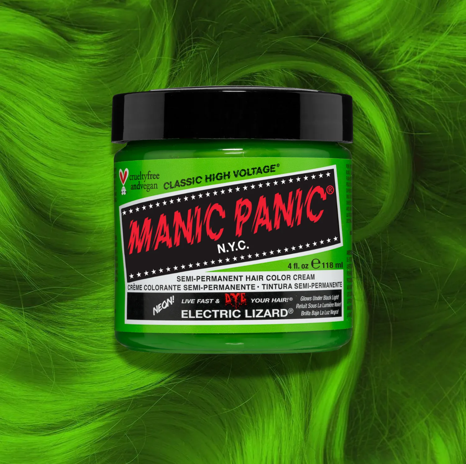 Manic Panic Electric Lizard Classic High Voltage neon zelena boja za kosu 118 ml