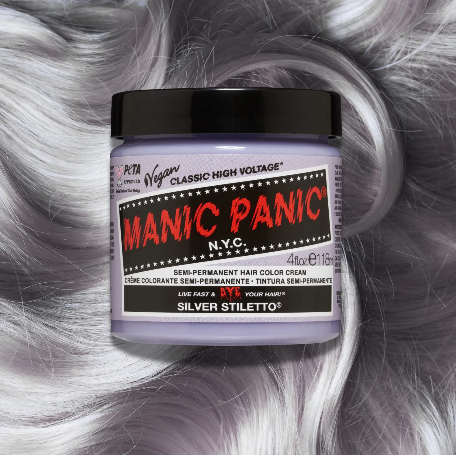 Manic Panic Silver Stiletto Classic High Voltage srebrni toner za kosu 118 ml