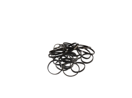 Male crne gumice za kosu Labor Pro promjera 15 mm.