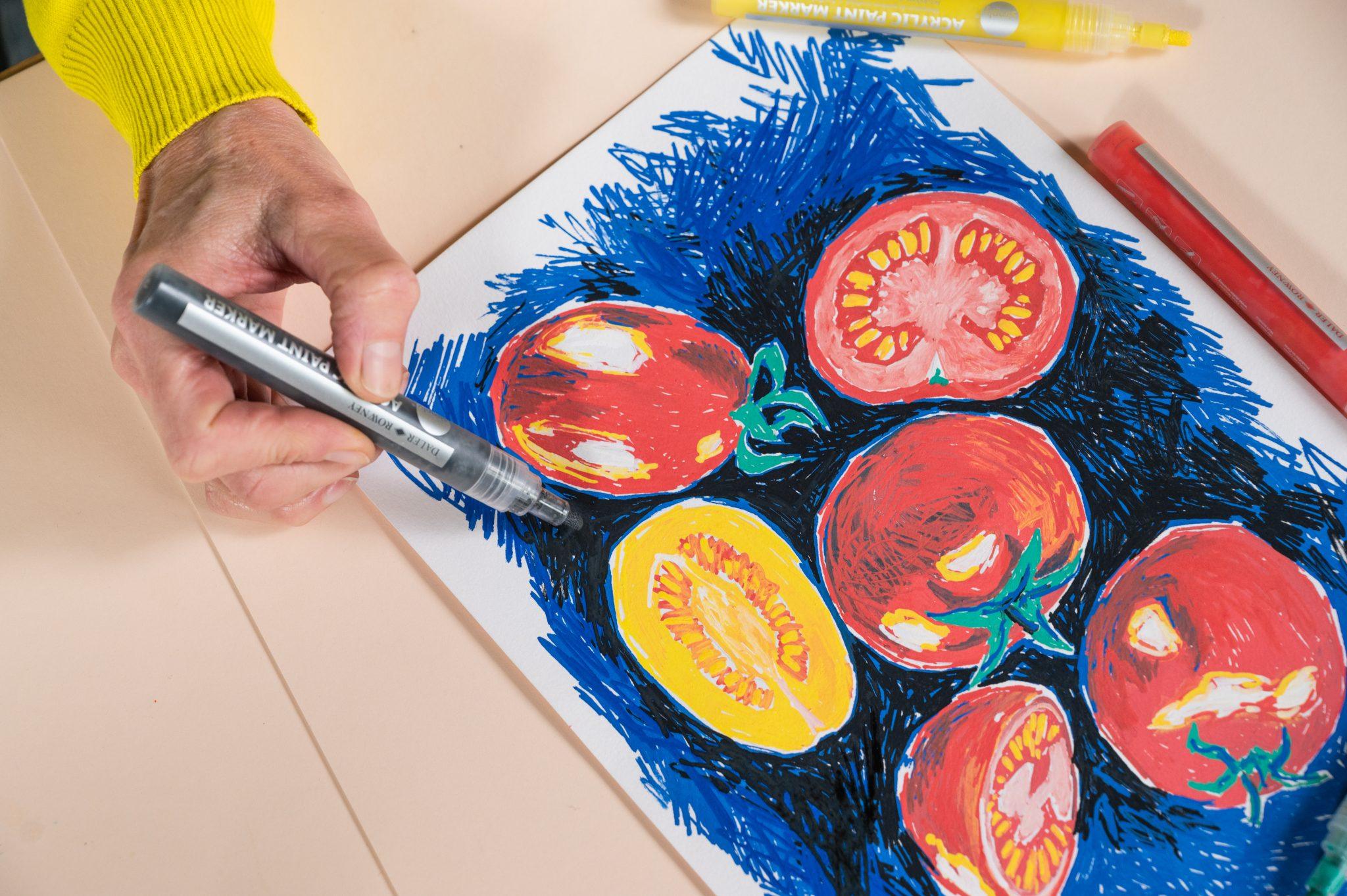 Daler-Rowney Simply akrilni markeri u uporabi na ilustraciji povrća