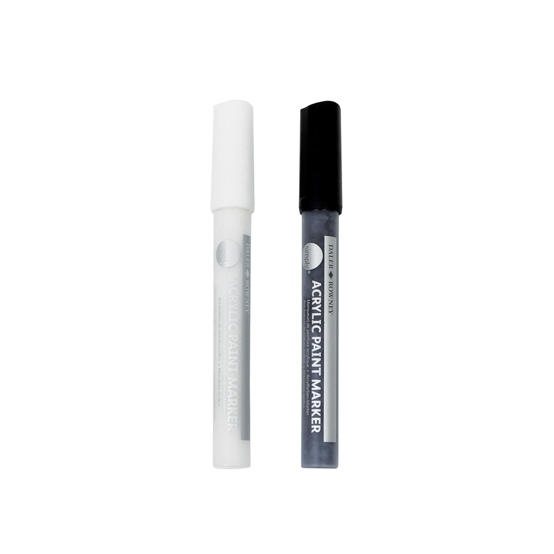 Crni i bijeli Daler-Rowney Simply akrilni markeri, set 2 komada