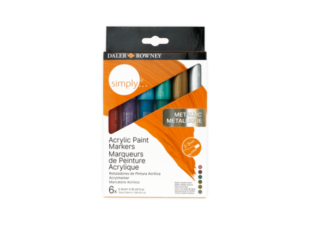 Pakiranje Daler-Rowney Simply Metallic Acrylic Paint Markers, set 6 komada