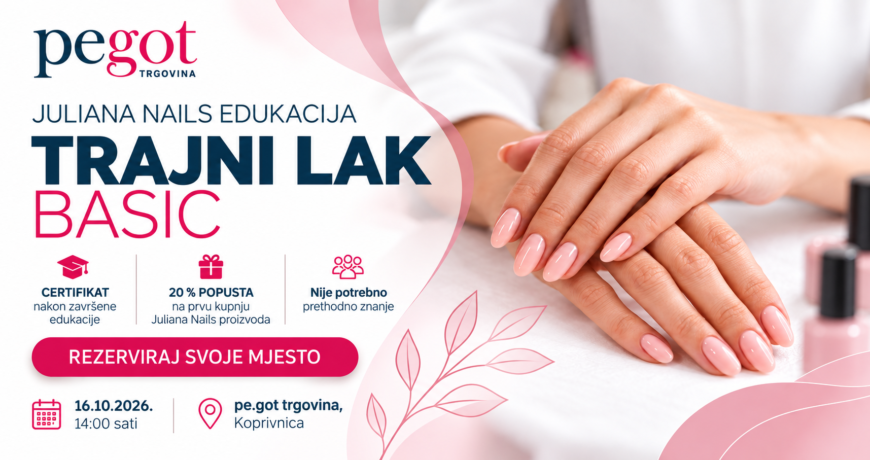 Juliana Nails edukacija Trajni lak Basic u Koprivnici
