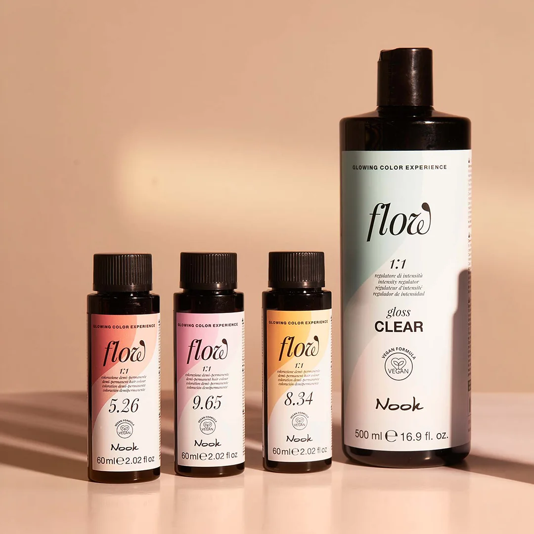 Nook Flow Gloss Clear s paletom demi-permanentnih Flow nijansi