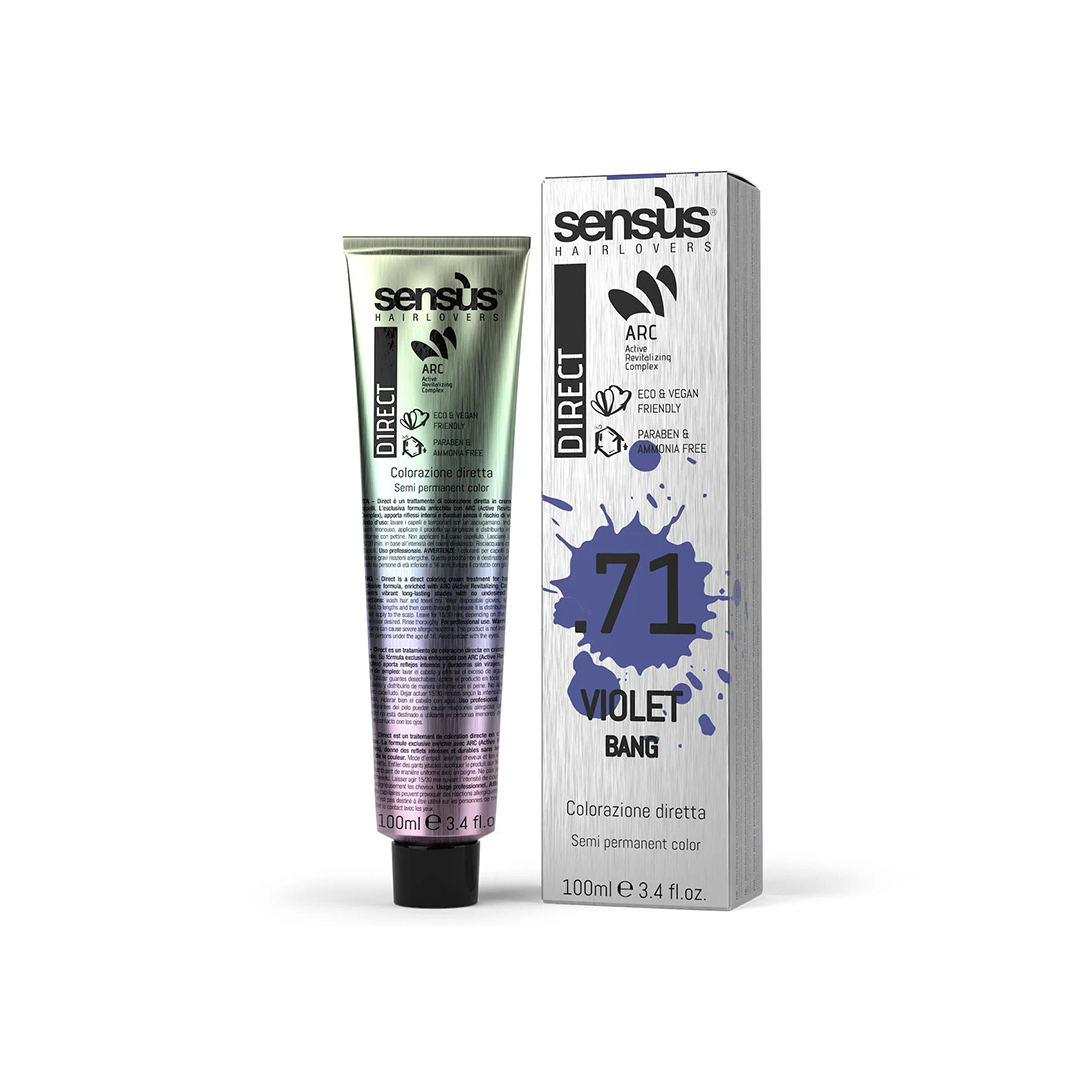 Sens.ùs Direct Bang Violet .71 hladno ljubičasta polutrajna boja za kosu 100 ml
