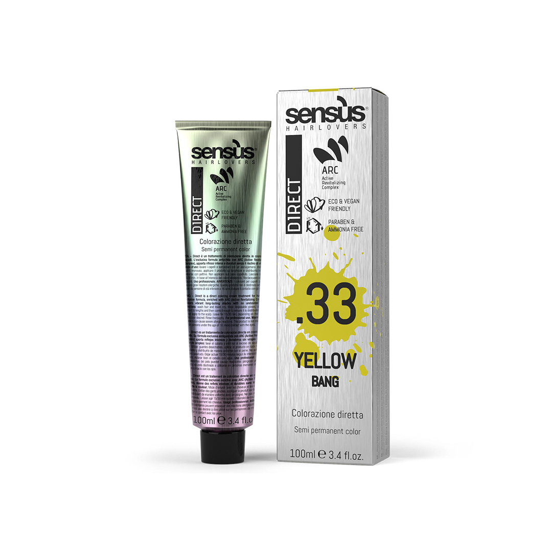 Sens.ùs Direct Bang Yellow .33 žuta polutrajna boja za kosu 100 ml