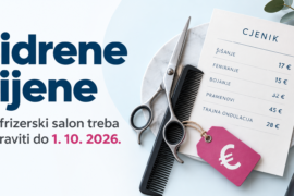 Sidrene cijene za frizerski salon od 1. listopada 2026.